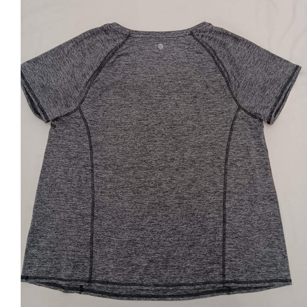 LIVI ACTIVE Women's Grey Heather V Neck Short Sleeve Athletic T Shirt Size 18/20 - Picture 6 of 7